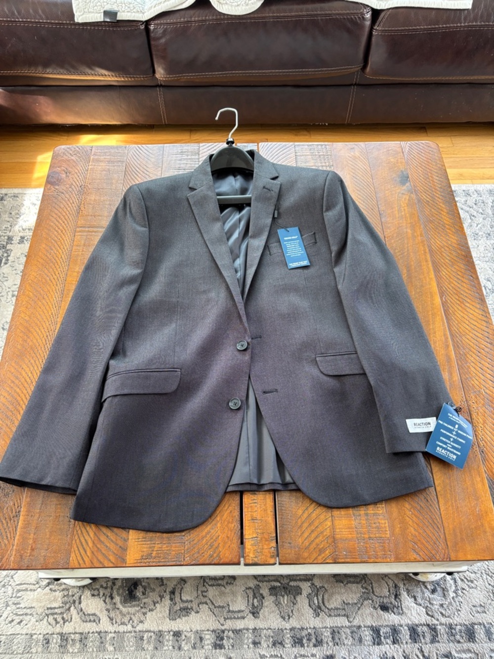 Kenneth Cole Reaction Charcoal Two-Button Blazer